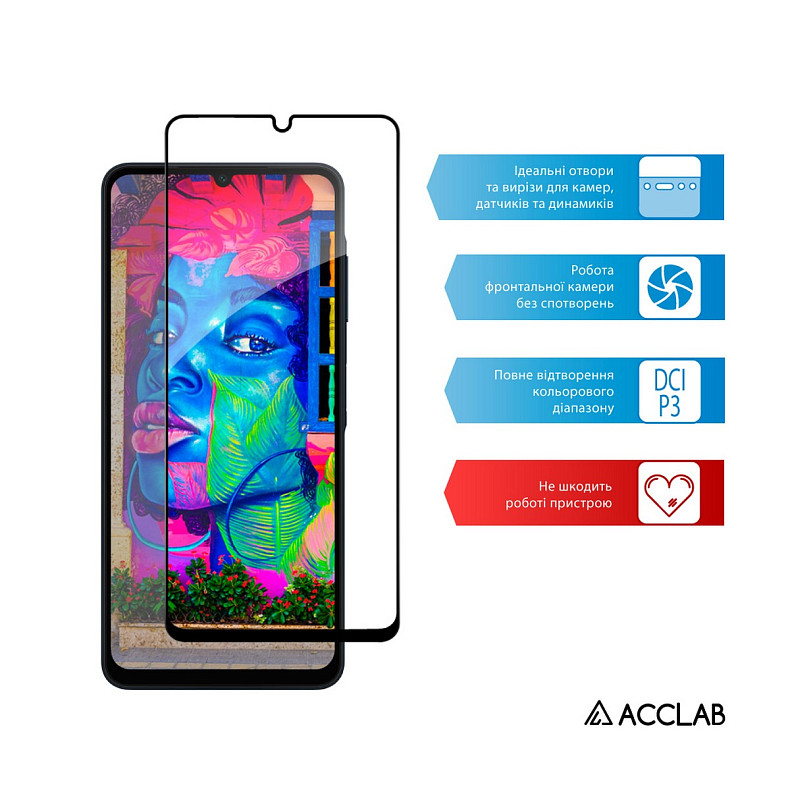 Защитное стекло ACCLAB Full Glue для Samsung Galaxy A06 SM-A065 Black (1283126598814)