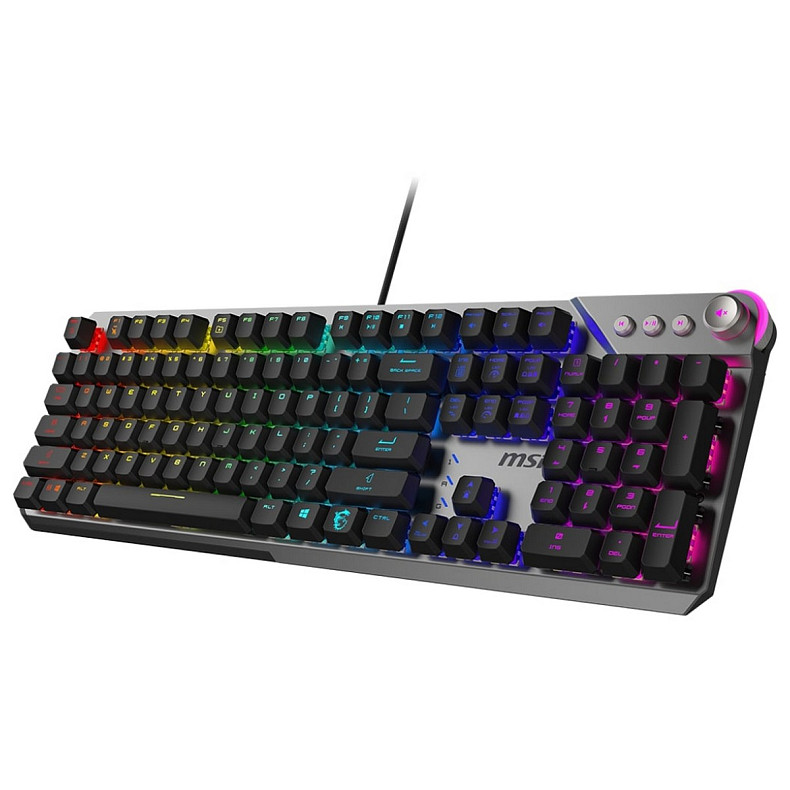 Клавіатура MSI STRIKE 600 SILENT UA 104key, Kailh Midnight Pro Silent Tactile, USB-A, EN/U