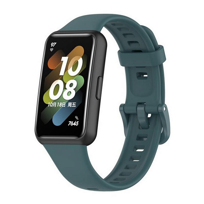 Силиконовый ремешок BeCover для Huawei Band 7/Honor Band 7 Dark Green (709461)