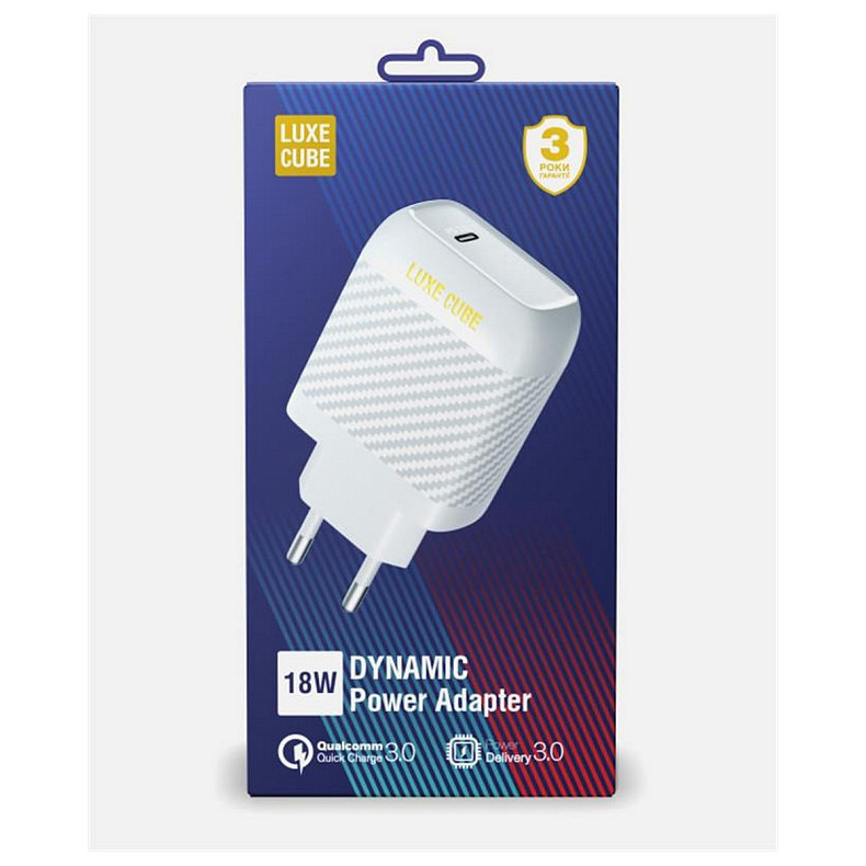Сетевое зарядное устройство Luxe Cube Dynamic 18W (1USBх3A) White (4446689880643)