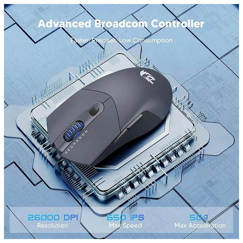Миша Redragon (72209) ST4R Pro M917GB-PRO, Wireless, USB/2.4GHz/BT, чорна