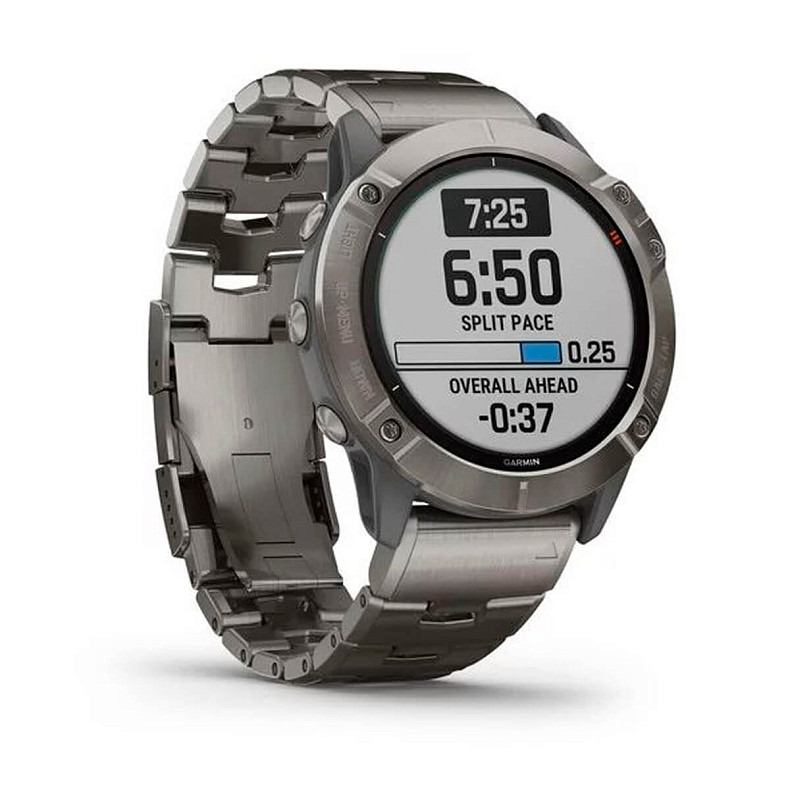 Спортивные часы Garmin Fenix 6X Pro Solar Titanium with Vented Titanium Bracelet