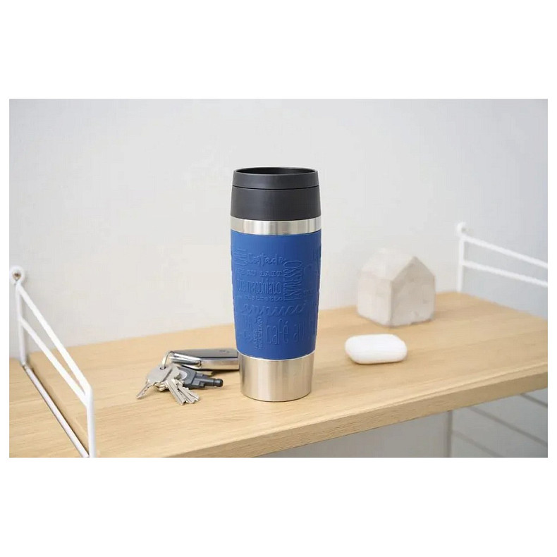 Термочашка Tefal Travel Mug Classic, 360мл, нержавіюча сталь, синій (N2020310)