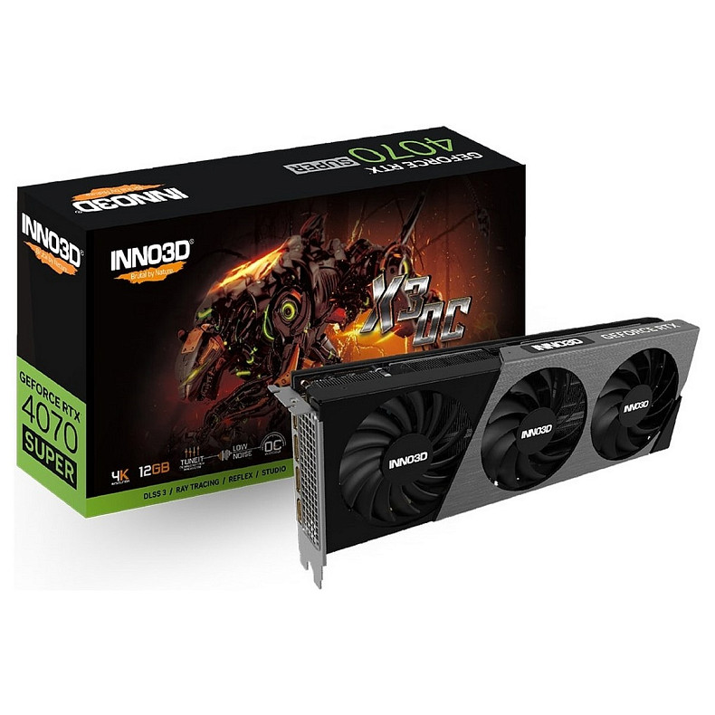 Відеокарта INNO3D GeForce RTX 4070 Super 12GB GDDR6X X3 OC