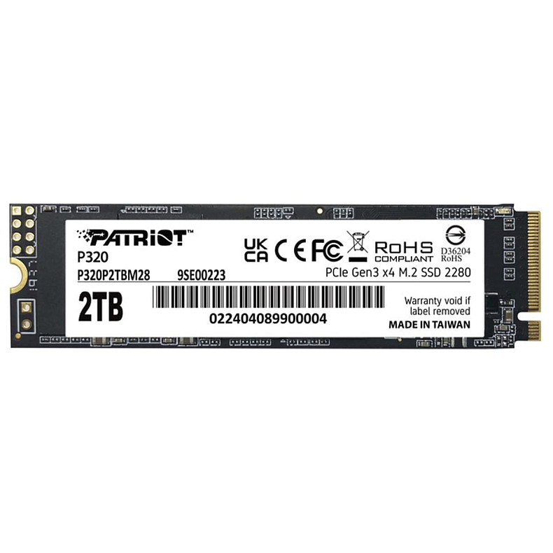 SSD диск 2TB Patriot P320 M.2 2280 PCIe 3.0 x4 NVMe TLC (P320P2TBM28)