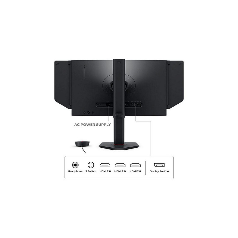 Монітор 24.1" BenQ ZOWIE XL2586X+, 600Гц, HDMI 2.1 x3, DP 1.4, DyAc 2, HAS, темно-сірий