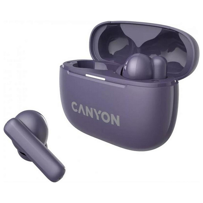 Bluetooth-гарнитура Canyon OnGo TWS-10 ANC ENC Purple (CNS-TWS10PL)