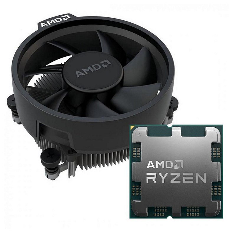 Центральный процессор AMD Ryzen 5 7500F 6C/12T 3.7/5.0GHz Boost 32Mb AM5 65W Wraith Stealth cooler MP