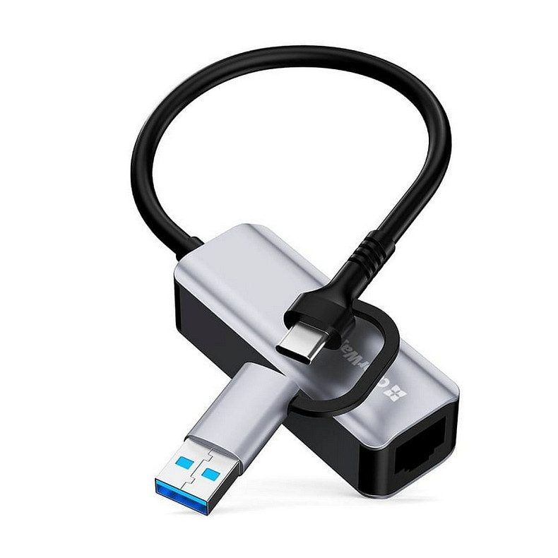 Мережевий адаптер ColorWay USB-A/USB-C 3.0 - RJ45 (CW-AD-CRG)