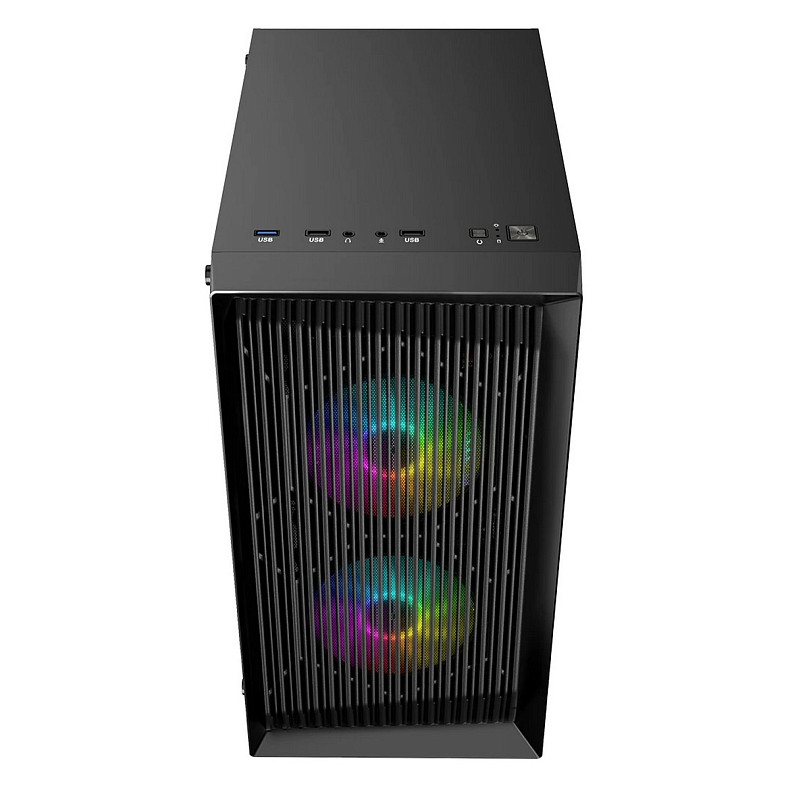 Корпус LogicConcept ATOS MESH+GLASS ARGB fans 3x120mm BLACK без БЖ mATX