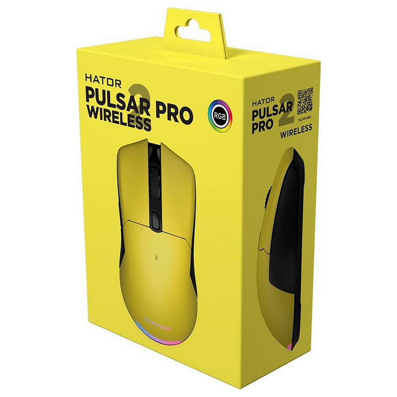 Мышь беспроводная Hator Pulsar 2 Pro Wireless Yellow (HTM-532)