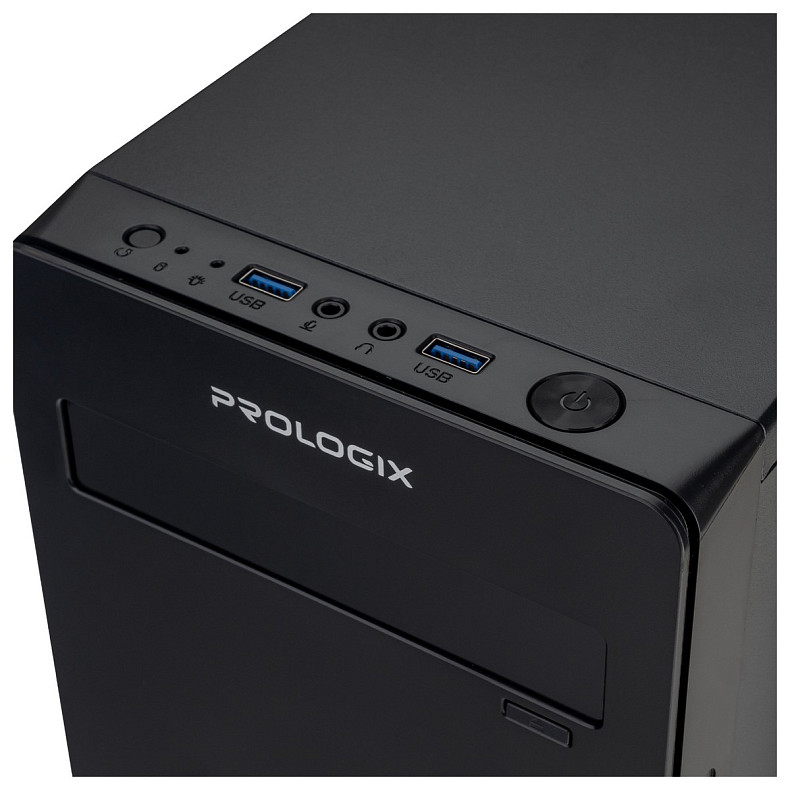 Корпус Prologix E101 500W 12см, 2xUSB3.0, Black