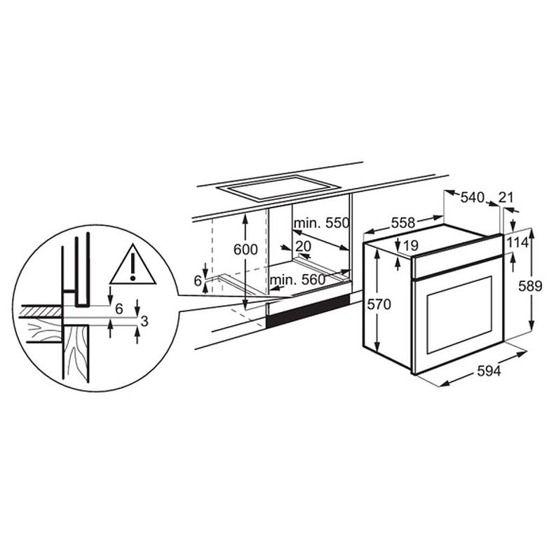 Духова шафа електрична Electrolux KODEF70BZ