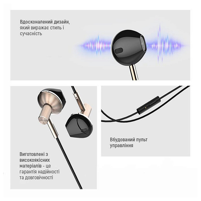 Гарнітура СolorWay Slim 3.5 mm Wired Earphone Blast 2 Black (CW-WD02BK)