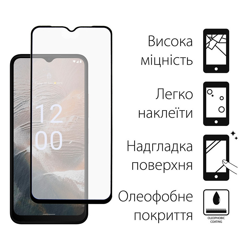 Захисне скло Dengos для Nokia C32 Black Full Glue (TGFG-306)