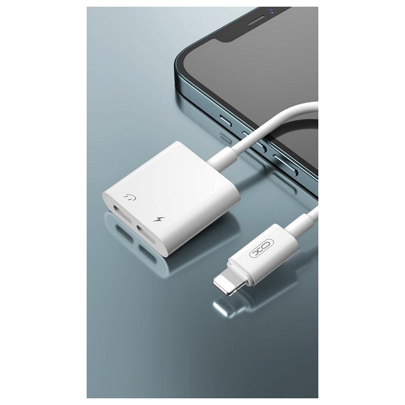 Перехідник XO Lightning - 2хLightning (M/F) with control White (XO-NBR172A-WH)
