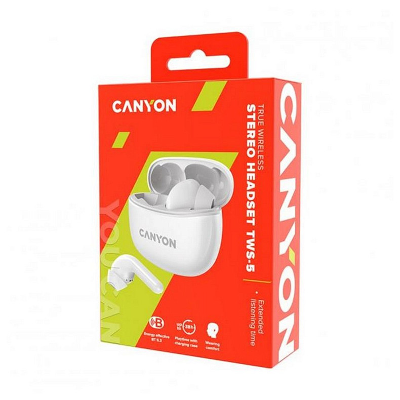 Bluetooth-гарнитура Canyon TWS-5 White (CNS-TWS5W)