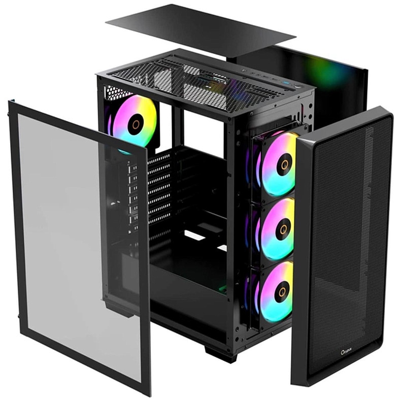Корпус Ocypus GAMMA C60 W/O PSU, BK ARGB ATX (GAMMA-C60-BKG400XX-GL)