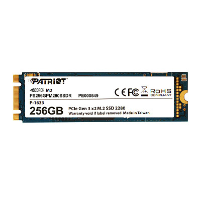 SSD накопитель 256GB Patriot Scorch M.2 2280 PCIe 3.0 x2 3D TLC (PS256GPM280SSDR)