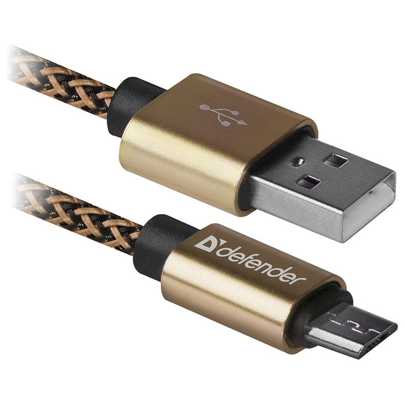 Кабель USB AM-micro BM, 1.0м, золотистый, 08-03T PRO Defender