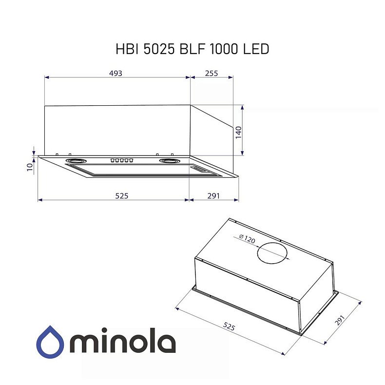 Витяжка Minola HBI 5025 BLF LED