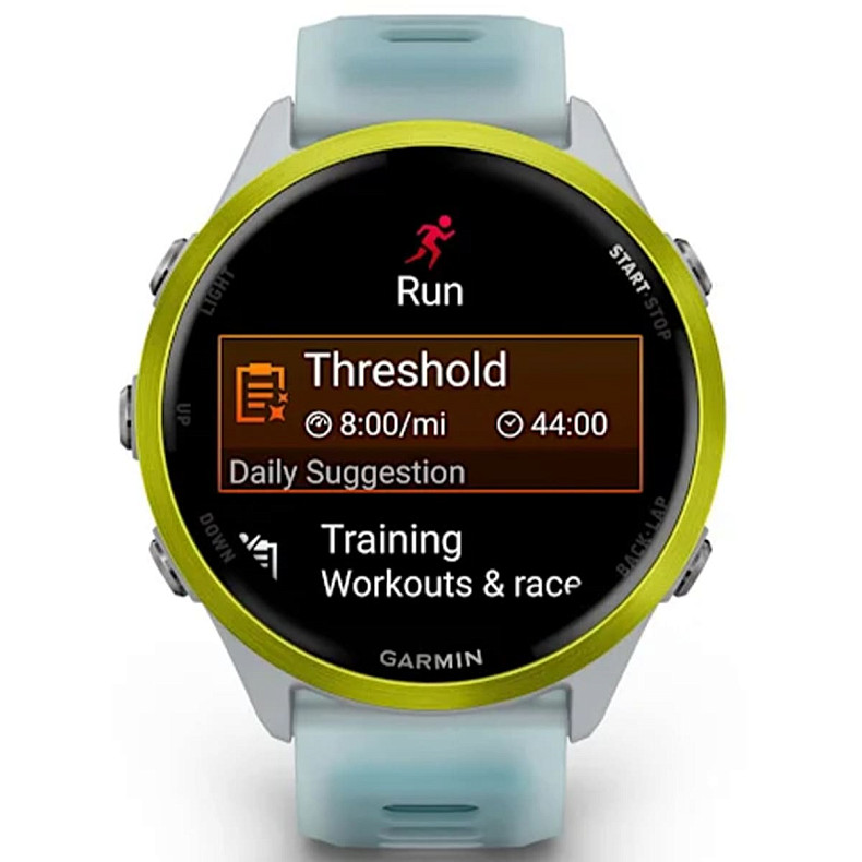 Спортивний годинник Garmin Forerunner 570 47mm Amp Yellow Aluminum with Translucent Whitestone/Turquoise Band (010-02971-01)