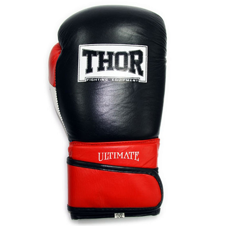 Рукавички боксерські THOR ULTIMATE 14oz /Шкіра/біло-чорно-червоні