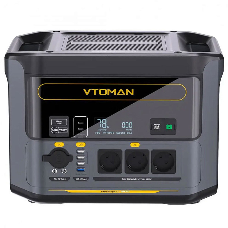 Зарядна станція Vtoman FlashSpeed 1500 (1548 Вт/г) 1500W AC,MPPT,UPS,LiFePo4