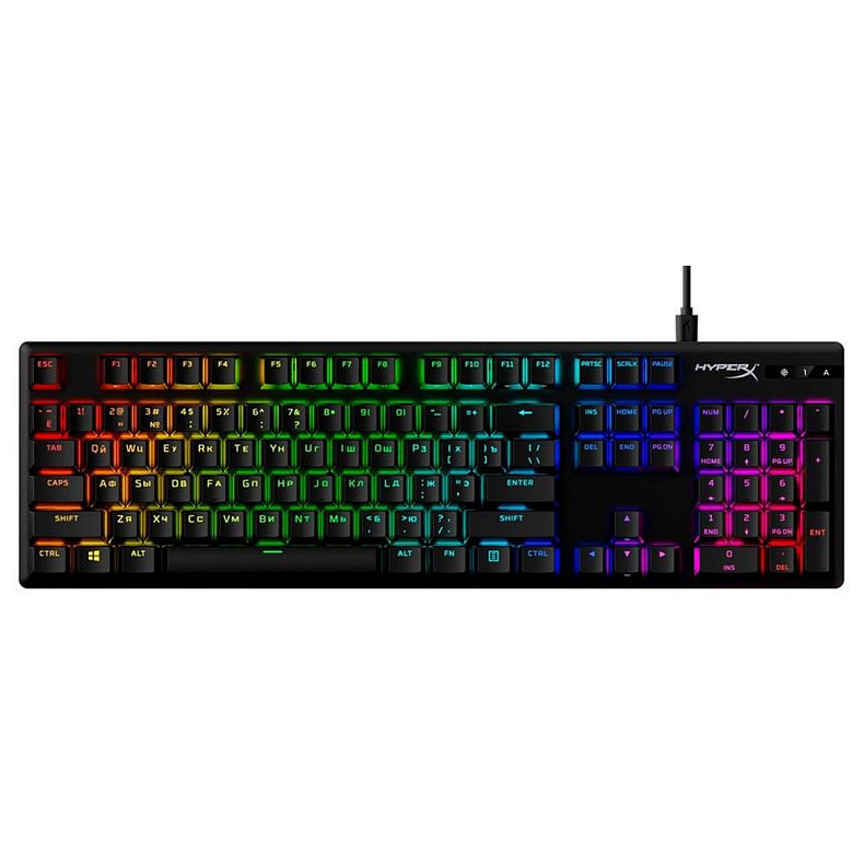 Клавіатура HyperX Alloy Origins Aqua RGB PBT ENG/RU Black (639N5AA) USB