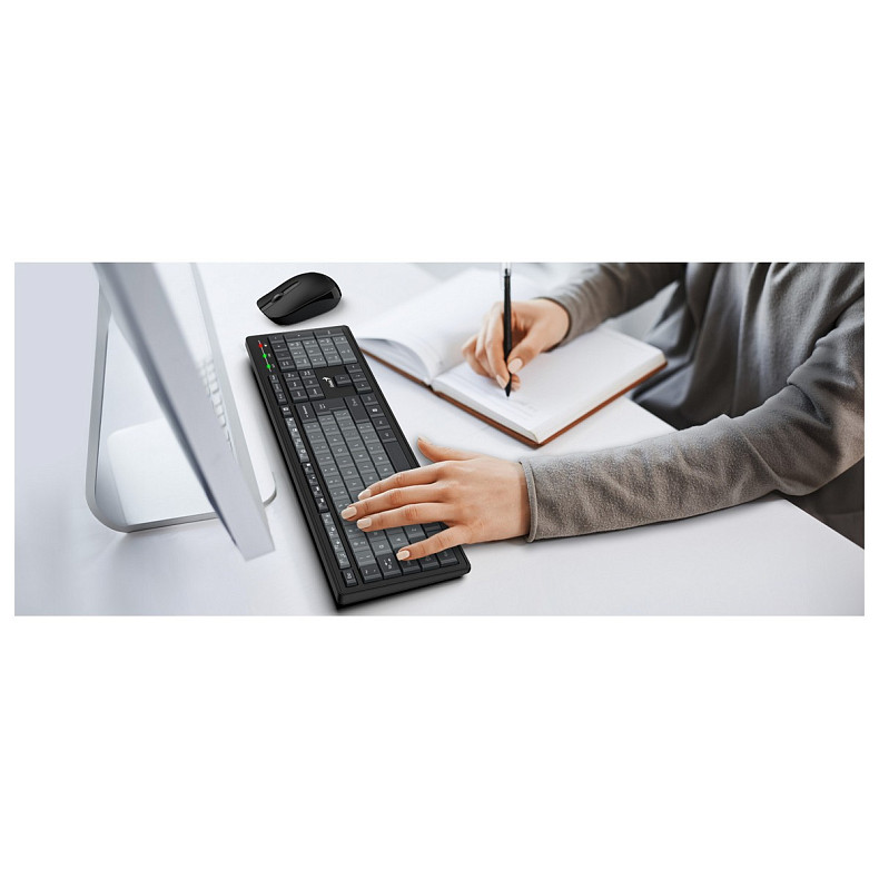 Комплект клавиатура и мышь Genius KM-8200, WL, EN/UKR, черный