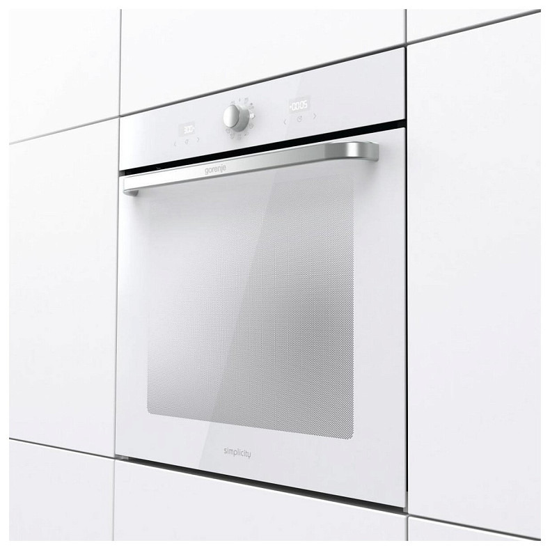 Духовой шкаф Gorenje электрический, 77л, A, пар, дисплей, макс.темпер.-300, белый