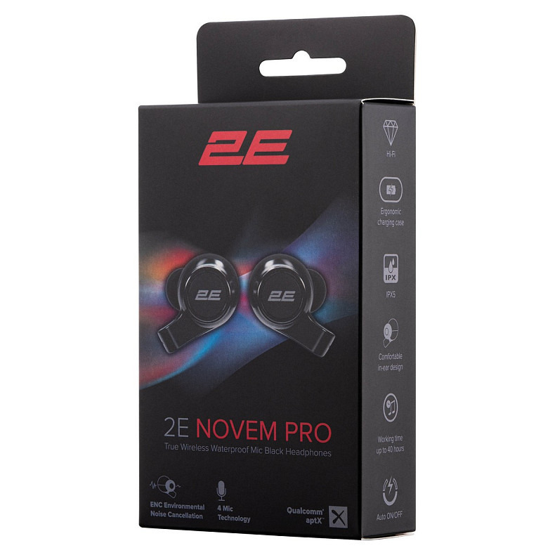 Наушники 2E Novem Pro True Wireless Waterproof Mic Black