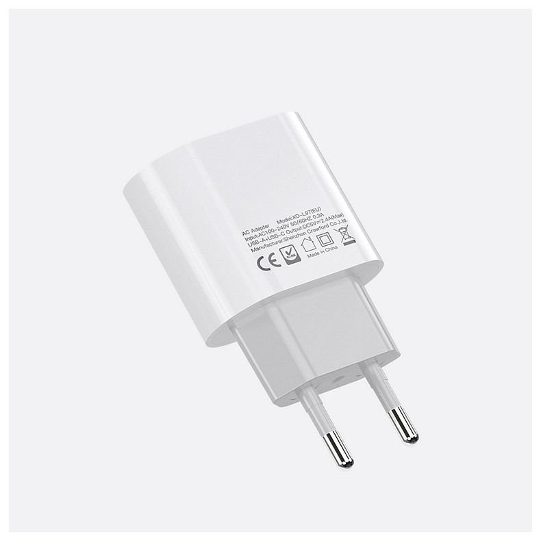 Сетевое зарядное устройство для XO L97 (1USB-С, 1USB, 2.4А) White (L97.white)