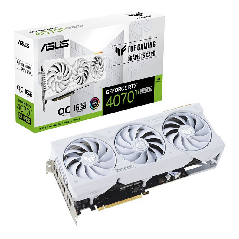 Відеокарта RTX 4070 Ti Super 16GB GDDR6X TUF Gaming OC White Asus