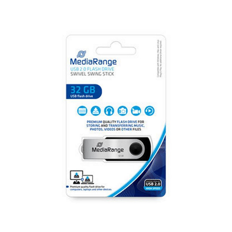 Флеш-накопичувач MediaRange Black/Silver (MR911) USB2.0 32GB Type-C