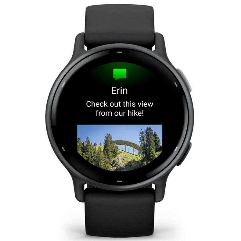 Спортивные часы GARMIN Vivoactive 5 Slate Aluminum Bezel with Black Case and Silicone Band 010-02862-10/50/5A