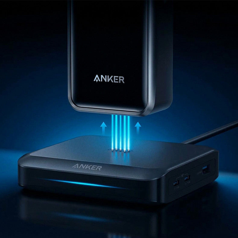 Зарядное устройство ANGER Charging Base for Anker Prime 150W, 2xUSB-C, 1x USB-A Black