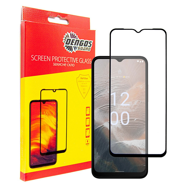 Захисне скло Dengos для Nokia C32 Black Full Glue (TGFG-306)