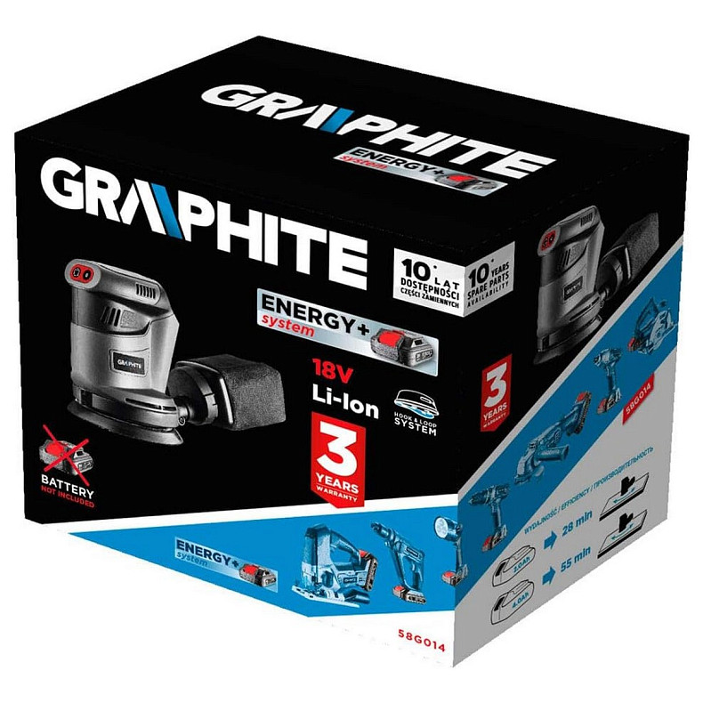 Шлифмашина эксцентриковая аккумуляторная GRAPHITE 58G014