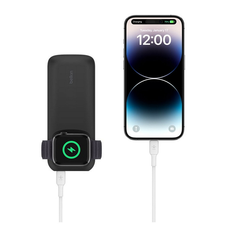 Зовнішній акумулятор Belkin BoostCharge Pro 10000mAh 20W with Fast Wireless Charger for Apple Watch Black (BPD005BTBK)