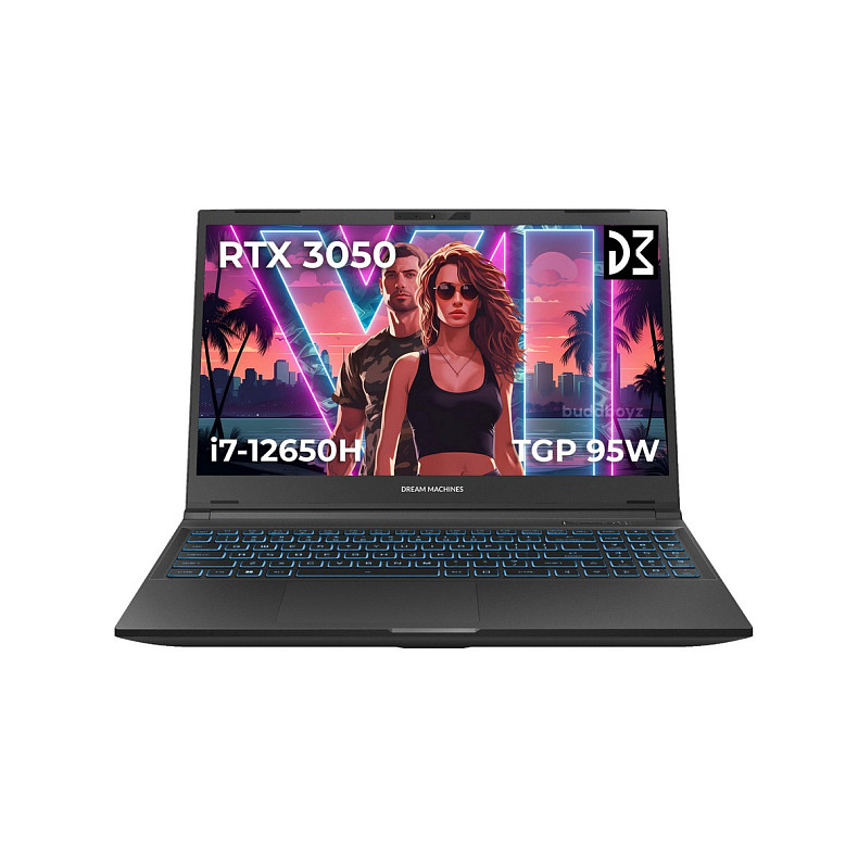 Ноутбук Dream Machines RG3050-15 15.6FHD IPS, Intel i7-12650H, 32GB, F1TB, NVD3050-4, DOS, чорний