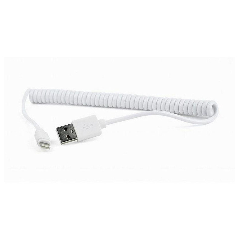 Кабель Cablexpert (CC-LMAM-1.5M-W) USB2.0 - Lightning, 1.5 м, спіральний, білий