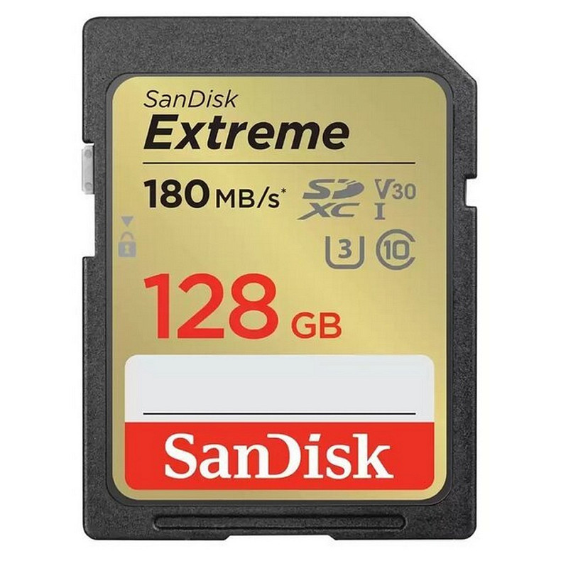 Карта памяти SanDisk 128 GB SDXC UHS-I U3 V30 Extreme (SDSDXVA-128G-GNCIN)