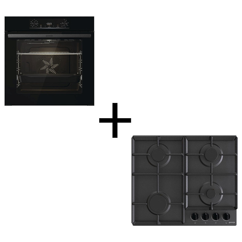 Комплект Дух.шкаф + Вар.поверхность газ. Gorenje BO6735E02BK+G641EB