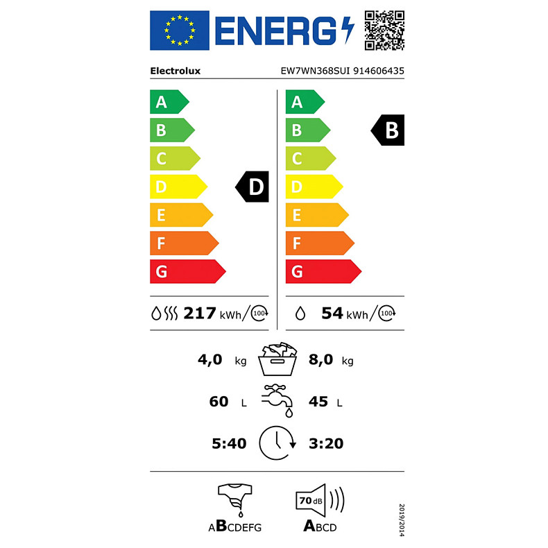 Прально-сушильна машина вбудована Electrolux EW7WN368SUI