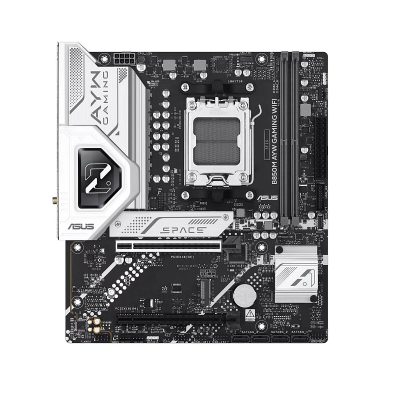 Материнcька плата ASUS B850M AYW GAMING WIFI sAM5 B850 2xDDR5 M.2 HDMI Wi-Fi BT mATX