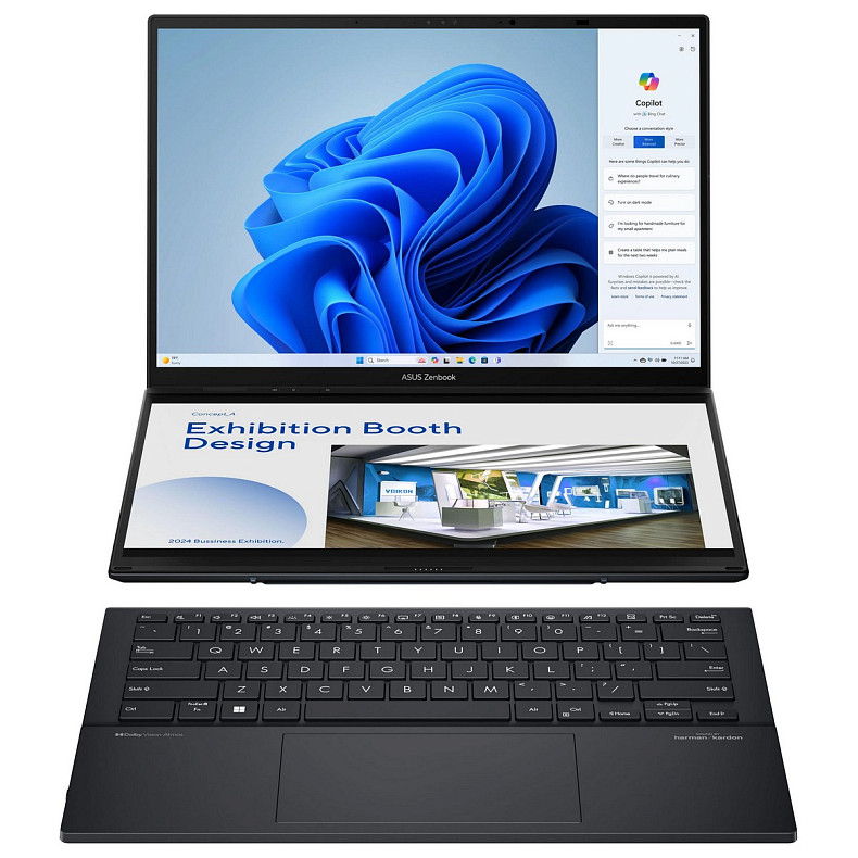 Ноутбук ASUS Zenbook DUO UX8406CA-QL049W 14" FHD OLED, Intel Ultra 7 255H, 32GB, F1TB, UMA, Win11, C