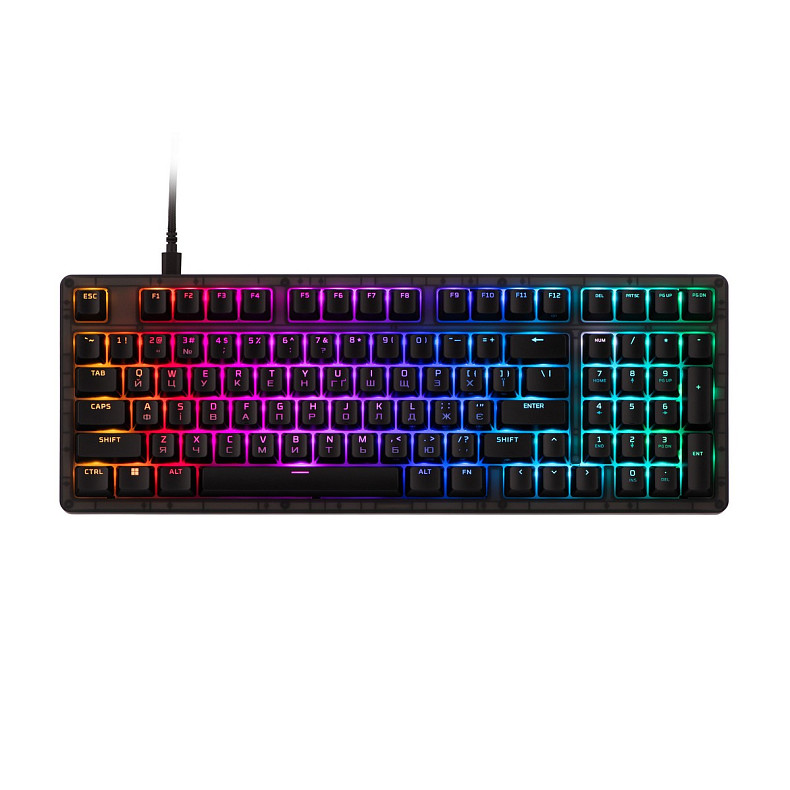 Клавіатура HyperX Alloy Origins 2 1800 103key, Red, USB-A, Hot-Swap, EN/UA, RGB, чорний