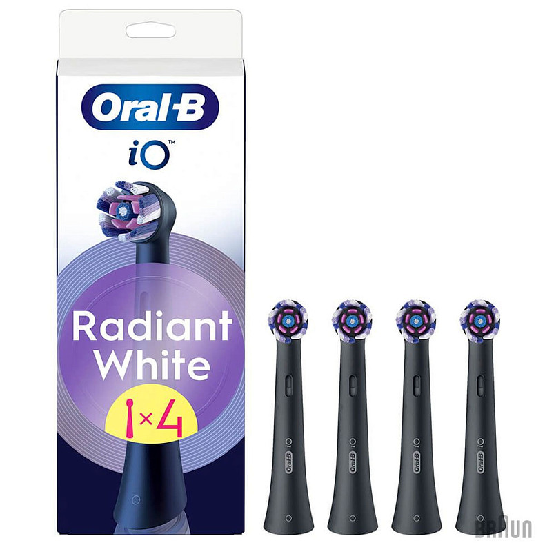 Насадка для зубной щетки Braun Oral-B iO RB WB Radiant White Черные (4)