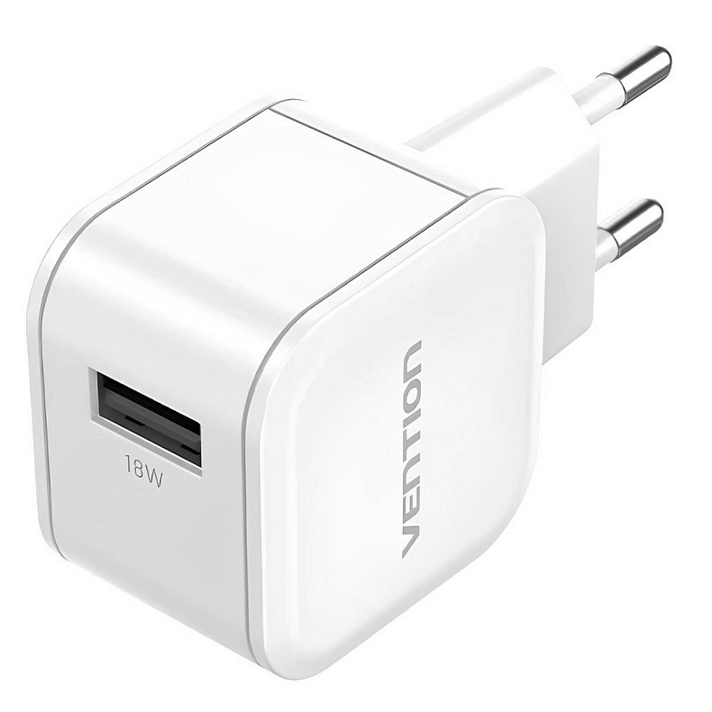 Зарядний пристрій 1xUSB 18W QC3.0 White Vention